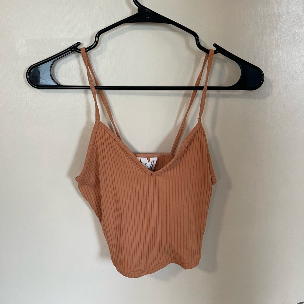 Roxy orange skinny strap tank top